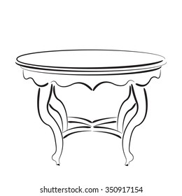 Sketched table. Table sketch vector illustration.