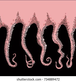 Sketched tentacles. Hand Drawn Vector Tentacles.