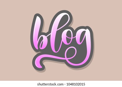 Sketched vector typography text for online website. Promo banner for girl blogger, blog, icon template. Motivational feminine illustration, email, icon, card, marketing design, promotional lettering