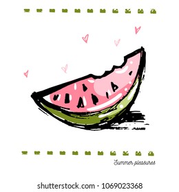 Sketched watermelon illustration