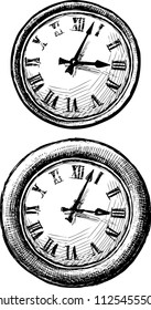 Sketches of the abstract round clocks