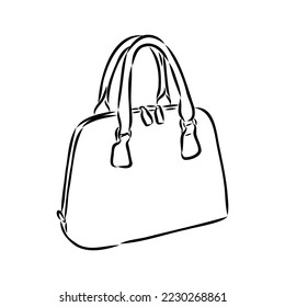 Sketches of bags. Vector fashion illustration. Women's Bags Hand Drawn Purses set of women's fashion accessories. vector illustration handbags