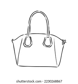 Sketches of bags. Vector fashion illustration. Women's Bags Hand Drawn Purses set of women's fashion accessories. vector illustration handbags