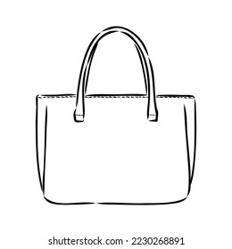 Sketches of bags. Vector fashion illustration. Women's Bags Hand Drawn Purses set of women's fashion accessories. vector illustration handbags