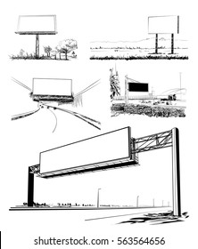 Sketches of Billboard set in vector.