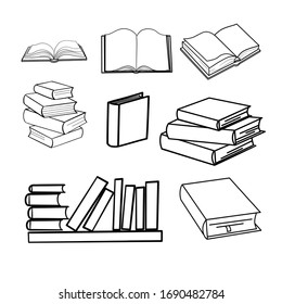 sketches of books. Vector illustration.