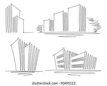 Sketches of buildings