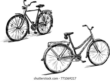 sketches of the city bicycles