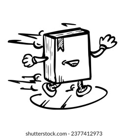 Sketches of cute book characters running on a white background. vector design