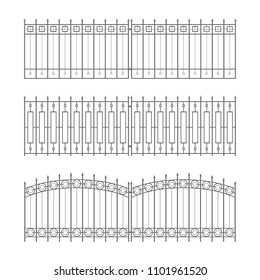 Sketches of fences drafts outline design collection