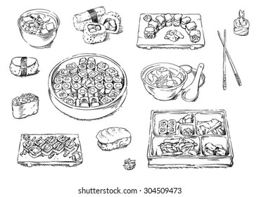 Sketches of food: sushi