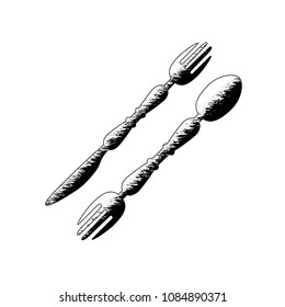 sketches forks and spoons