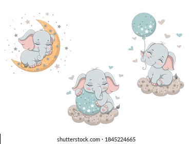 Sketches with a little cute baby elephant