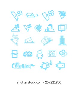 Sketches for logos or icons set for design