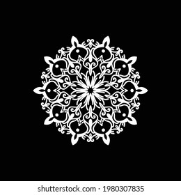 bocetos de obras de arte de mandala con una combinación de adornos con motivos de batik
