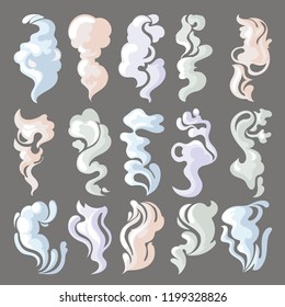 Sketches of the silhouettes of smoke