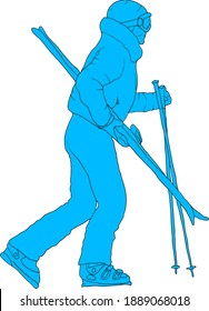 Sketches silhouettes snowboarders on white background illustration.