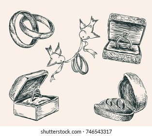 Sketches of the wedding rings