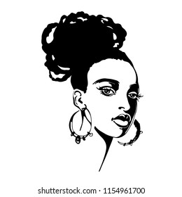 Sketching beauty woman. Hand drawn fashion illustration. Portrait of pretty girl on white background