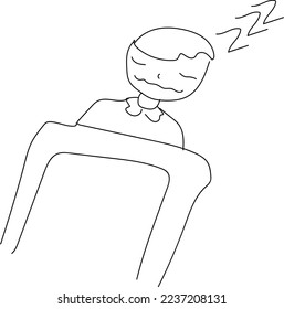 Sketching of the boy sleeping soundly