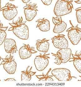 Esbozando Delicious Fresas: Patrones invisibles de fresas jugosas en un fondo blanco"