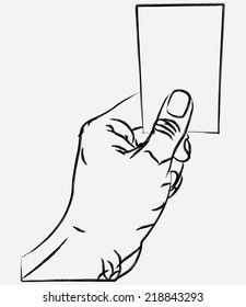 sketching hand visit card