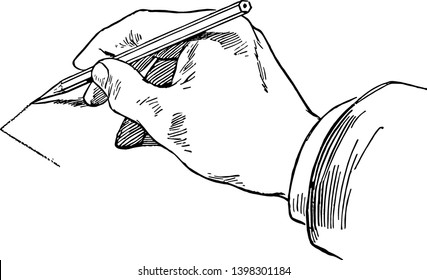 Sketching Horizontal Line by holding the pencil away from the point objects vertical lines are drawn parallel lines and semicircles between them vintage line drawing or engraving illustration.