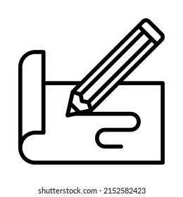 Sketching Icon. Line Art Style Design Isolated On White Background