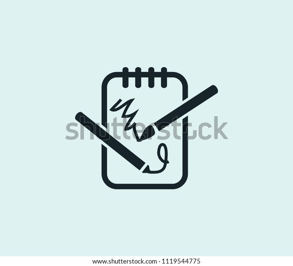Sketching Icon Line Isolated On Clean Stock Vector Royalty Free 1119544775