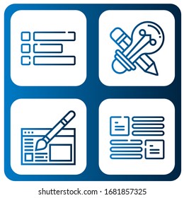 sketching icon set. Collection of Layout, Creative design, Website design icons