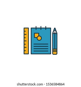 Sketching icon set. Four elements in diferent styles from design ui and ux icons collection. Creative sketching icons filled, outline, colored and flat symbols.