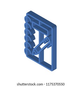 Sketching isometric left top view 3D icon