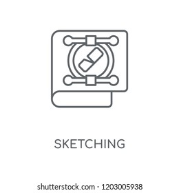 Sketching linear icon. Sketching concept stroke symbol design. Thin graphic elements vector illustration, outline pattern on a white background, eps 10.