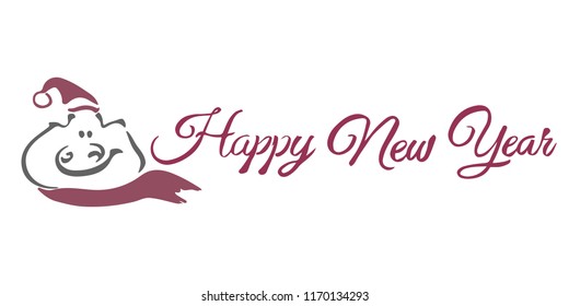 Sketching New year font. Hand drawn calligraphy