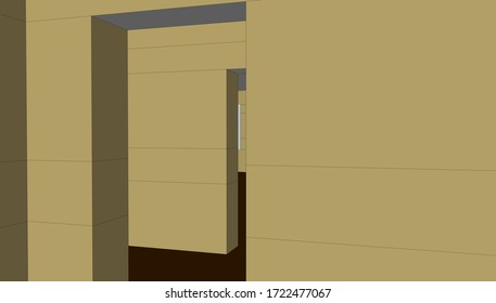 
sketching of a school interior of space, 3d visualization. architectural form