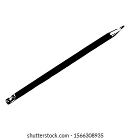 Sketching vector. The pencil. Black and white drawing. Silhouette illustration vector.