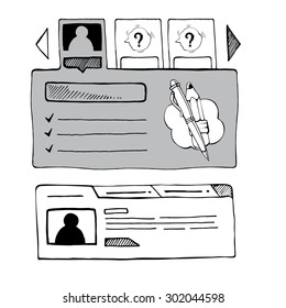 Sketching wireframe of social web page