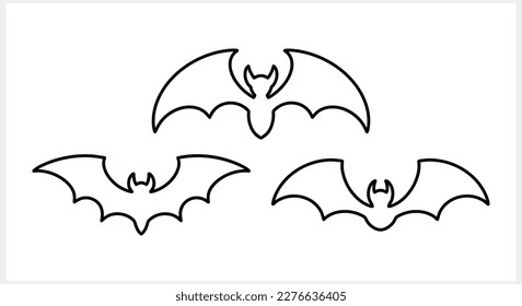 Sketchl bat isolated. Hand drawn art. Halloween symbol. Animal vector stock illustration. EPS 10