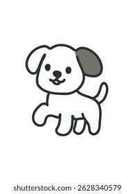 cão de esboço-estilo com expressão doce