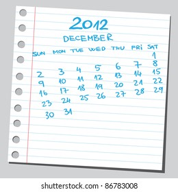 Sketchy 2012 calendar (december)