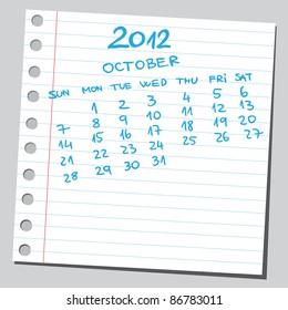 Sketchy 2012 calendar (october)