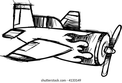 Sketchy Airplane Vector Illustration