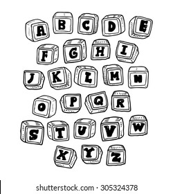 Sketchy Alphabet Block Stock Vector (Royalty Free) 305324378 | Shutterstock