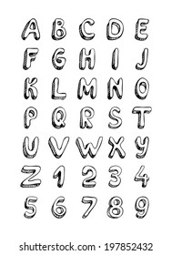 Sketchy alphabet in vector