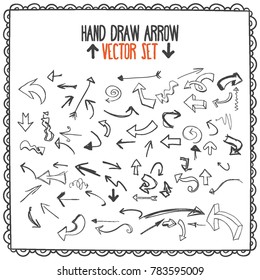 Sketchy arrow set. Hand drawn collection. Vector graphic design illustration