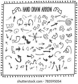 Sketchy arrow set. Hand drawn collection. Vector graphic design illustration