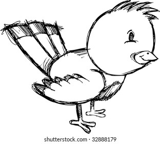 Sketchy-Vogel-Vektorgrafik