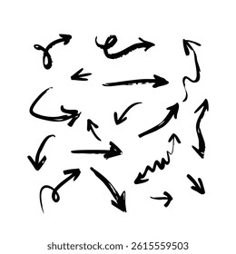 Sketchy Black Arrows Vector Set vector illustration