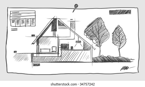Esquema esquemático. Ilustração vetorial.