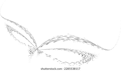 Sketchy bow or masquerade mask from a surface consisting of strokes and fizzy bubbles moving along the wave. Vector.